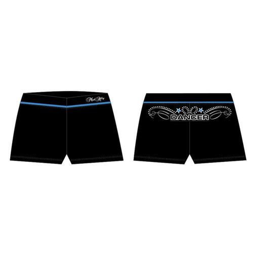 Mad Ally Dance Shorts Adult 8; Black/Blue