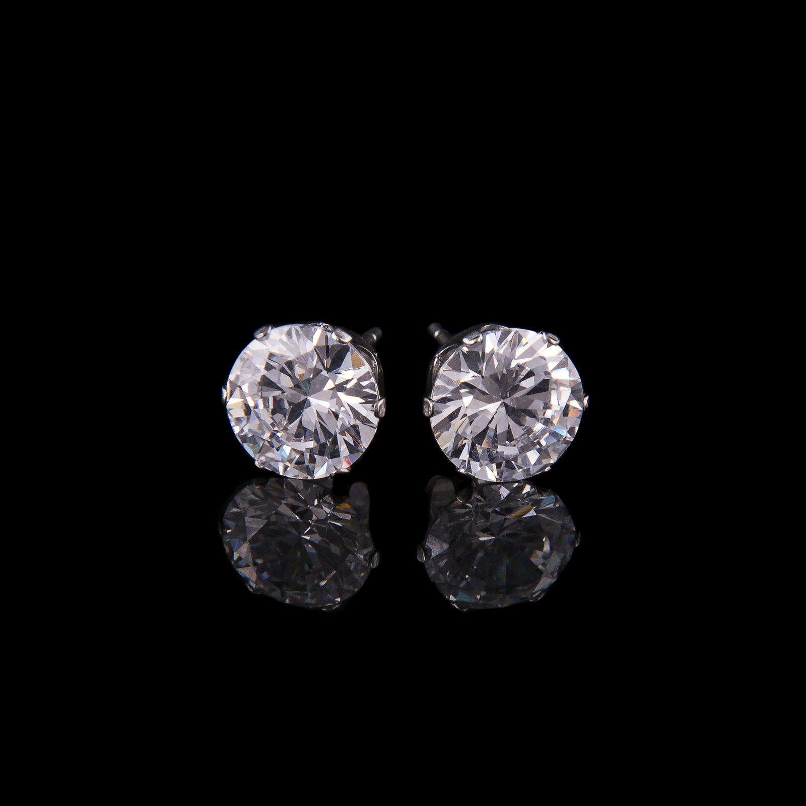 Mad Ally Diamante Stud Earrings 8mm