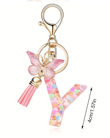 Butterfly sparkle keyring Y