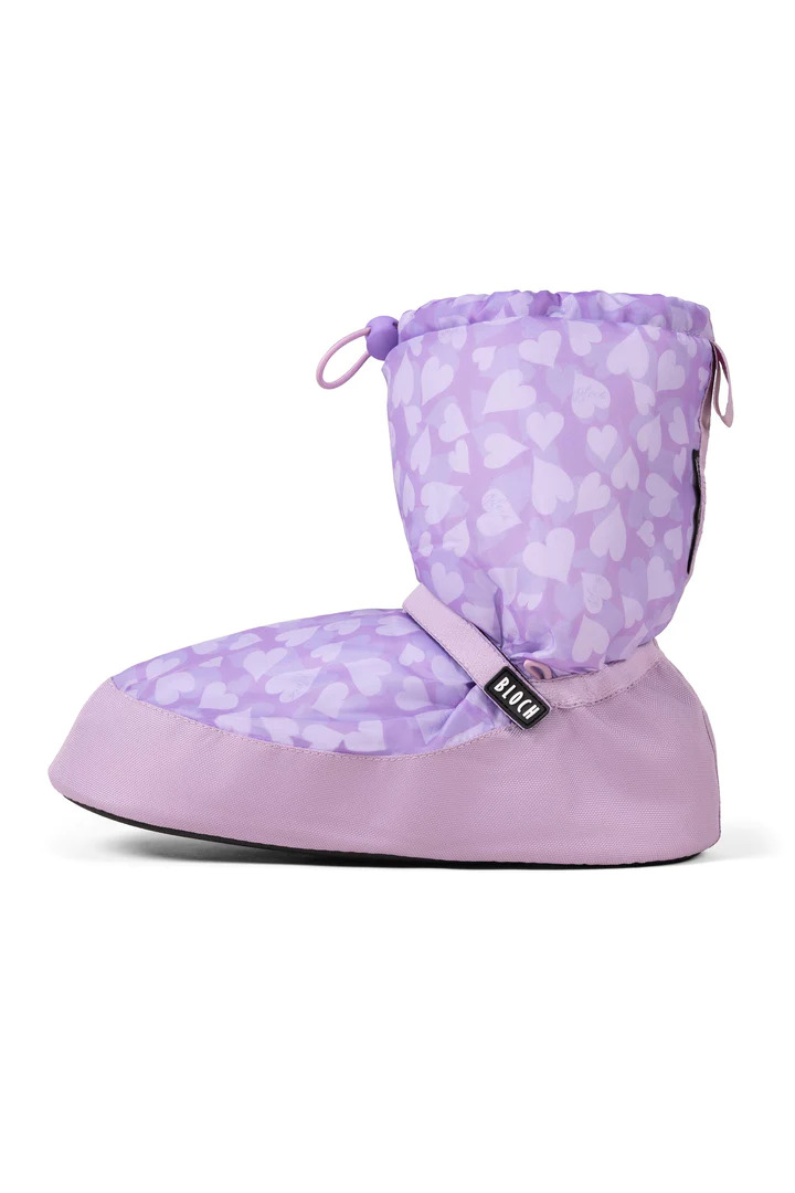 Bloch Confetti Hearts Printed Warm Up Booties Adult Lilac