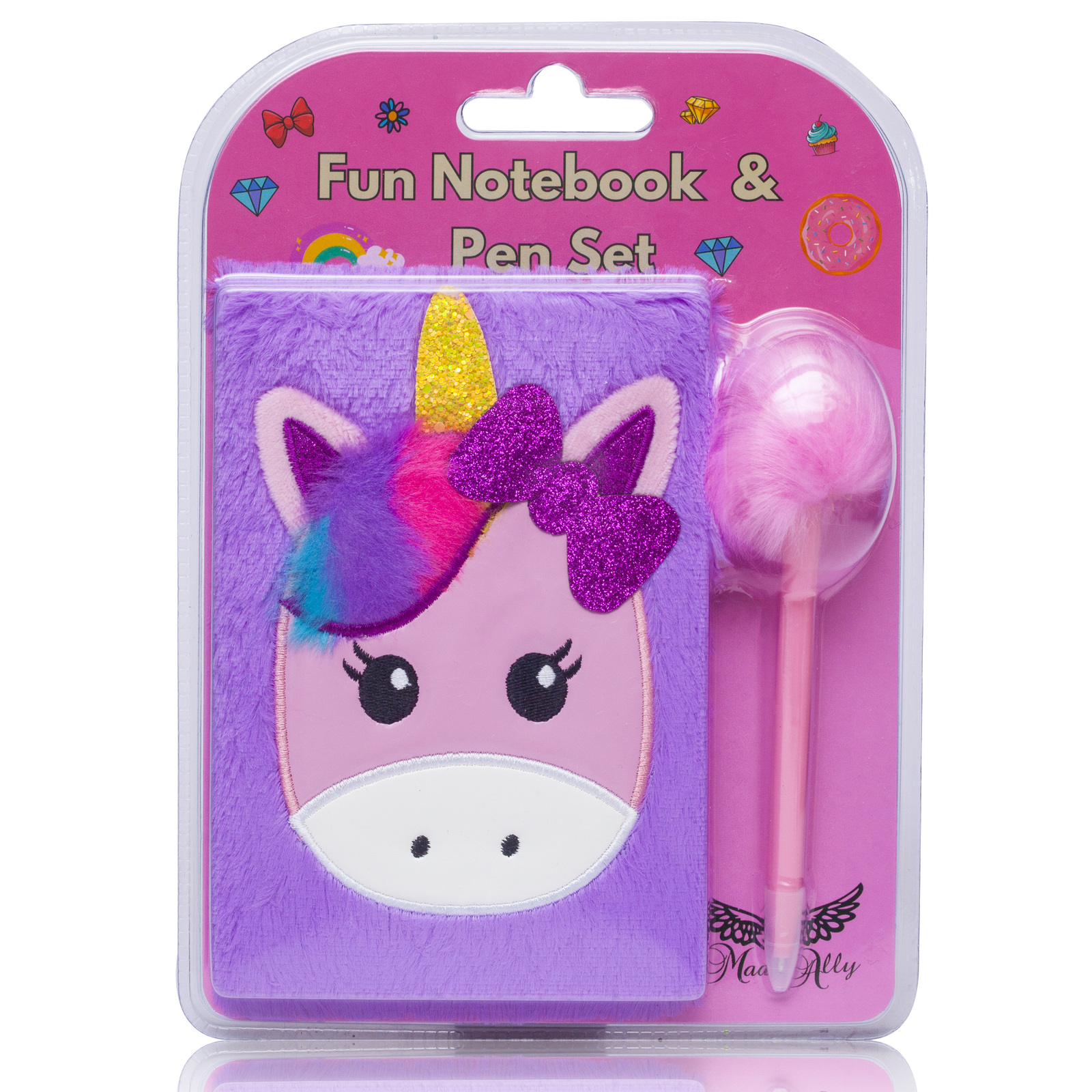 Mad Ally Fluffy Notebook - Purple Unicorn