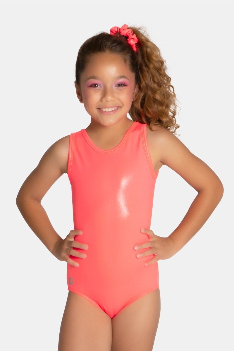 Sylvia P Neon Coral Mystique Leotard