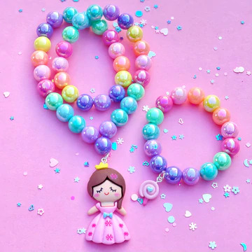 Beaded Rainbow Princess Necklace