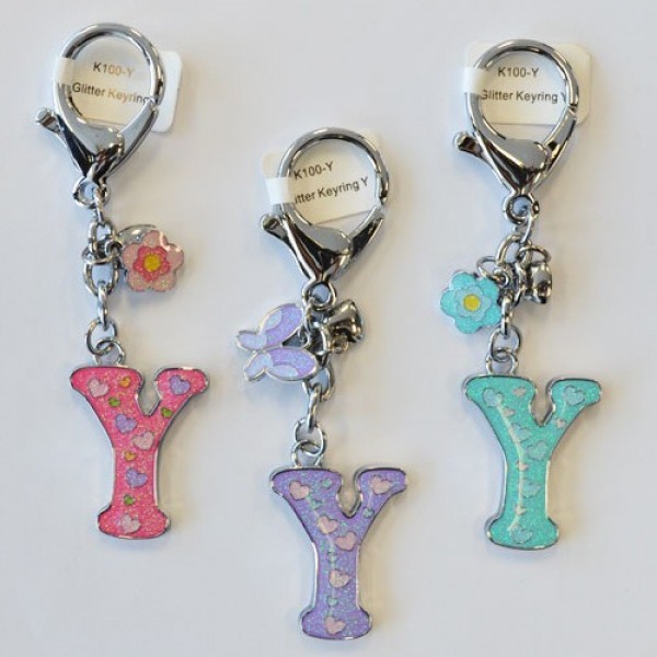 Glitter Keyring Letter Y