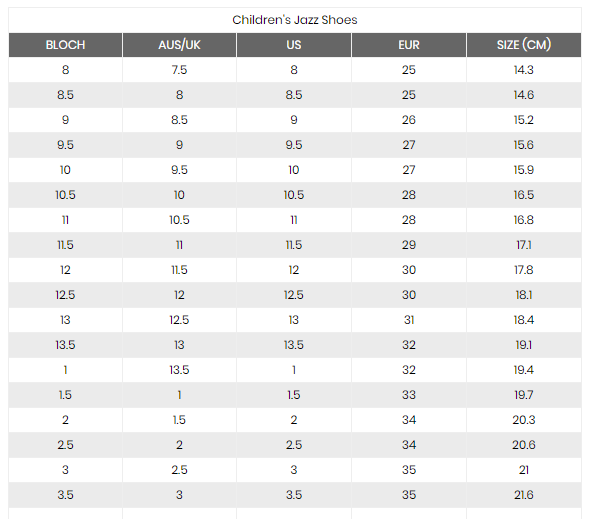 eu shoe size to aus children's