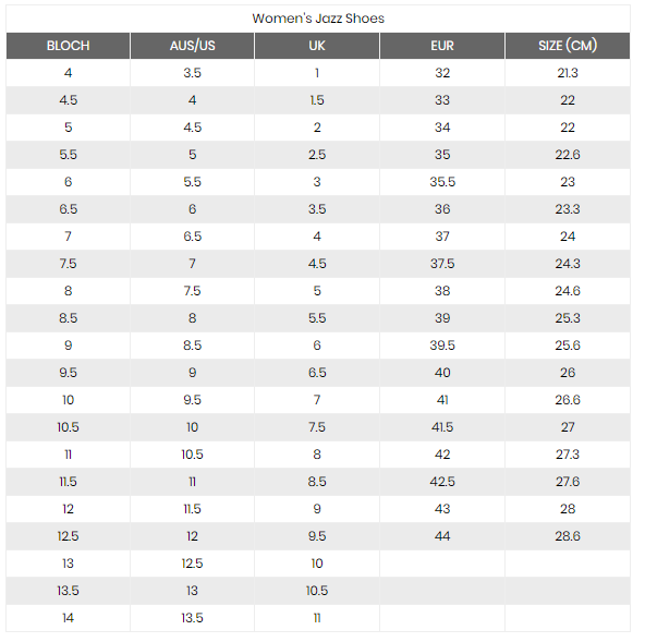 infant shoe size chart australia