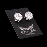 Mad Ally Diamante Stud Earrings 10mm