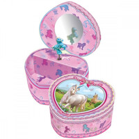 Mad Ally Heart Shaped Musical Jewelry Box Unicorn