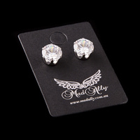 Mad Ally Diamante Stud Earrings 8mm