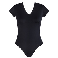 Energetiks Kelly Cap Sleeve Leotard; Black; Adult