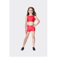 Studio 7 High Waisted Shorts Child X- Large; Red CLEARANCE