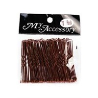 Hair Accessories - U Shape Fringe Pins Brown