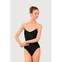 Bloch Arve Soft Gathered Front & Back Womens Leotard;Black/White;X- Large