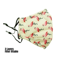 Adult Adjustable Reusable Face Mask; Flamingo