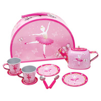Pink Poppy Butterfly Ballet Tin Tea Set
