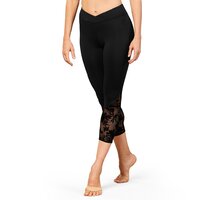 Bloch Floral Mesh Panel V Waistband Womens 7/8 Legging
