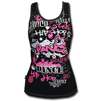 Mad Ally Hot Pink Graffiti Singlet