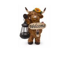 Highland Cow Solar Powered Garden