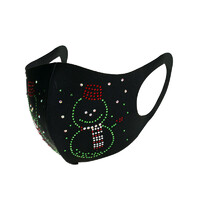 Mad Ally Adult Diamante Face Mask Christmas Snowman