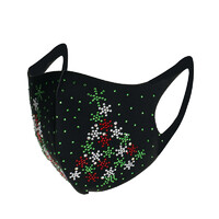 Mad Ally Diamante Face Mask Christmas Tree Adult