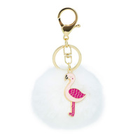 Mad Ally Pom Pom Keyring Flamingo