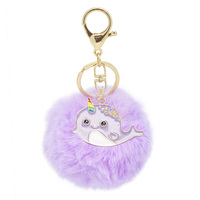 Mad Ally Pom Pom Keyring Nahwal Purple