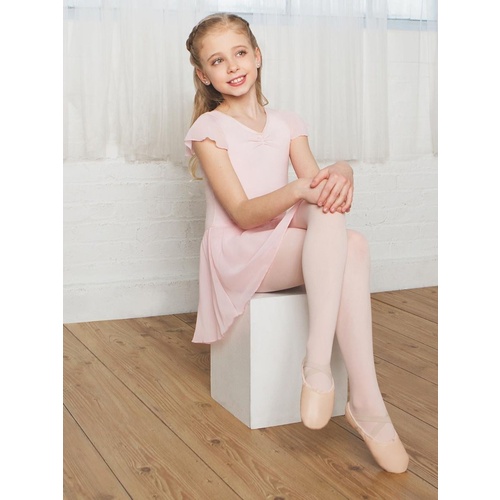 Capezio Flutter Sleeve Dress Child Small; Pale Pink