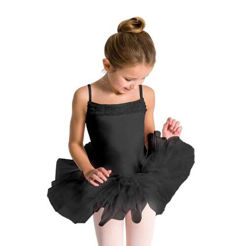 Capezio Ruffle Yoke Tutu Dress Child Small; Black