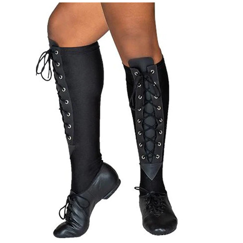 PW Lycra Lace Up Spats Small; Black
