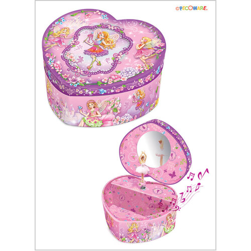 Mad Ally Heart Shaped Musical Jewelry Box Fairy
