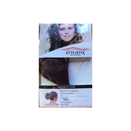 Reckless Hairpiece; Black with Red