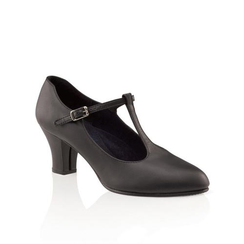 Capezio JR. Footlight T-strap Character Shoe Adult 10; Black