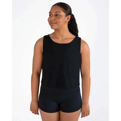 Energetiks Cotton Cropped Tank; Black; Adult XXX- Small