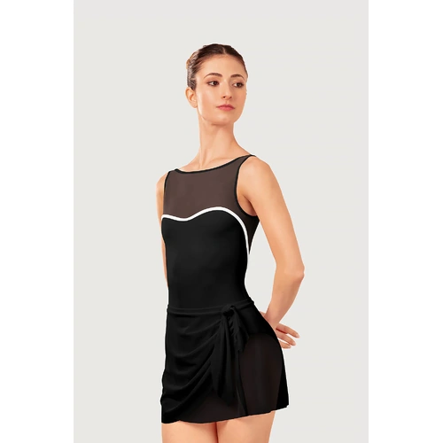 Bloch Aras Mock Tie Womens Mesh Skirt; Black ; X- Petite 