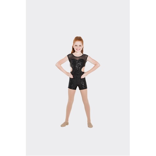 Studio 7 Sequin Biketard Adult Large; Black