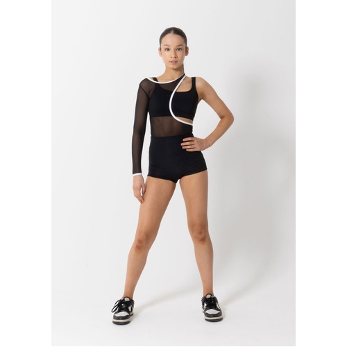 Studio 7 Tammy Biketard; Black/White; Adult Small