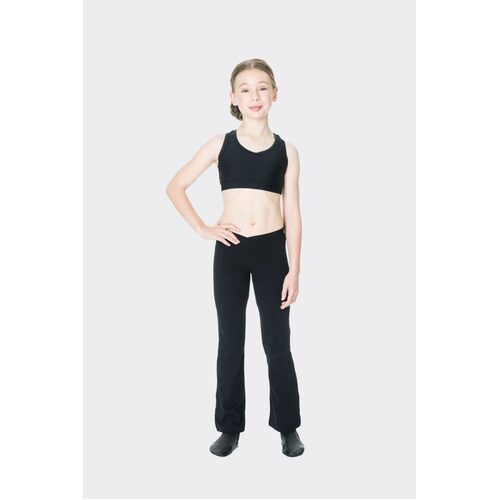 Studio 7 T-Back Crop Top Adult Medium; Black