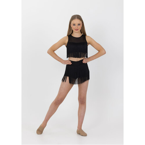 Studio 7 Tassel Shorts Adult Small; Black
