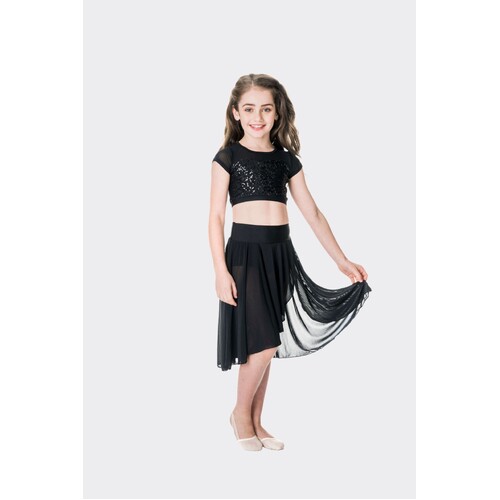 Studio 7 Inspire Mesh Skirt Adult Small; Black