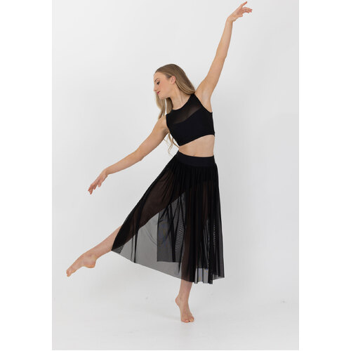 Studio 7 Vision Mesh Skirt Adult Small; Black
