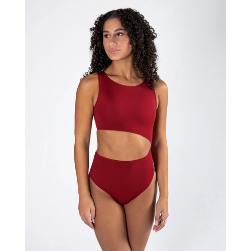 Energetiks Celeste High Neck Leotard; Adult XXX- Small; Crimson Red
