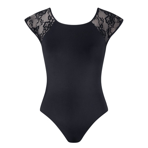 Energetiks Mila Cross-Back Lace Leotard; Black; Adult X- Small