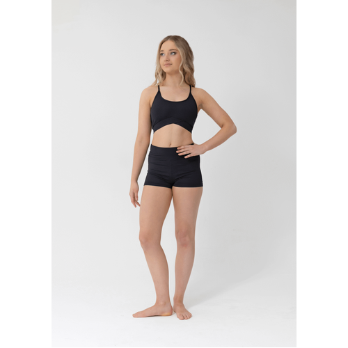 Studio 7 Rikki Crop Top; Black; Adult Small