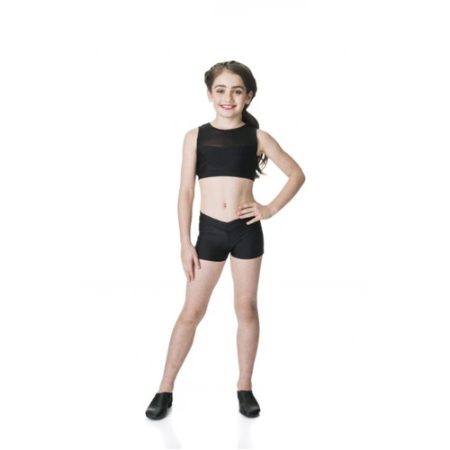 Studio 7 Mesh Crop Top Child X- Small; Black