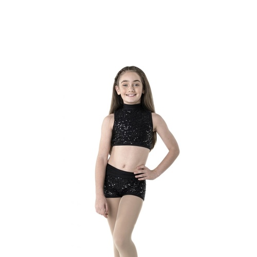 Studio 7 Cabaret Crop Top Child Large; Black