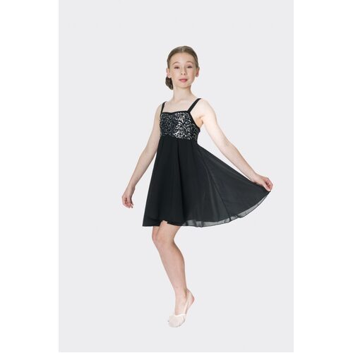 Studio 7 Sequin Lyrical Dress Child Small; Black