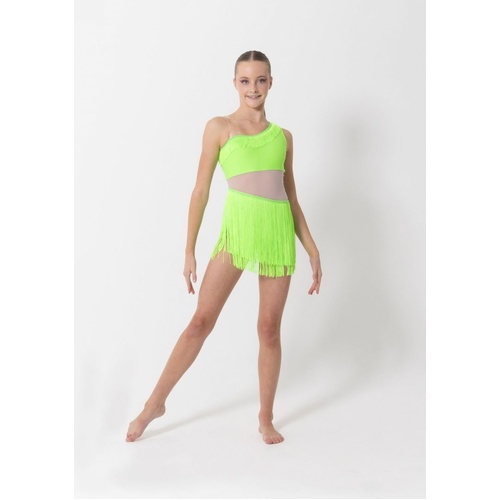 Studio 7 Sasha Tassel Dress; Neon Green; Child Small