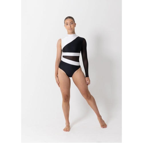 Studio 7 Twilight Leotard; Black/White; Child Small