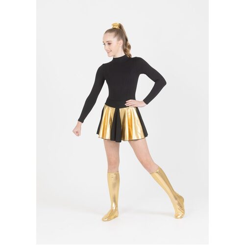 Studio 7 Metallic Cheer Skirt Child Small; Metallic Gold