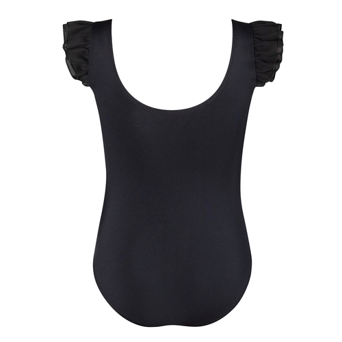 Energetiks Emery Frill Sleeve Leotard Child XX- Small; Black
